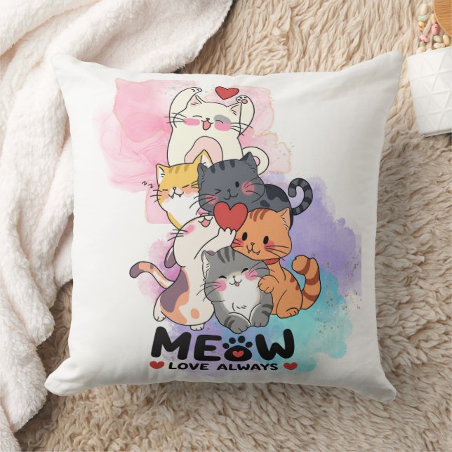 Katt kastkudde Meow Kudde (Filt)