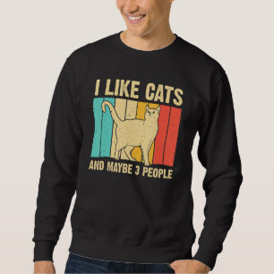 Katt Kat För manar Women Animal Introvert Lång Ärmad Tröja