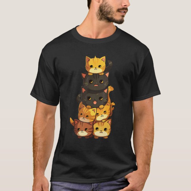 Katt Katt Söt Kisse Hög T Shirt (Framsida)