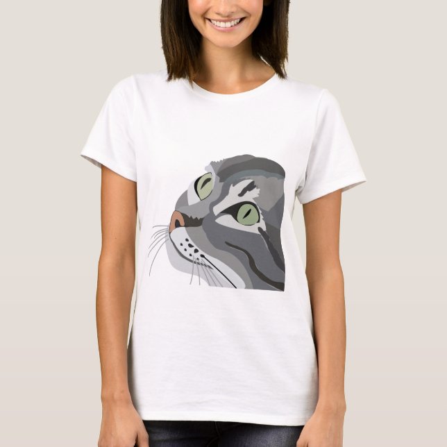 Katt Kattdjur Öga Cute Animal T Shirt (Framsida)