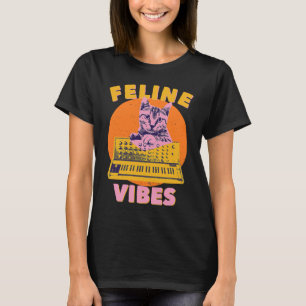 Katt Kattdjur Vibbar Kattkänsla Synth Synthesize T Shirt