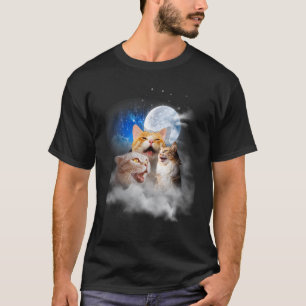 Katt Katter jamar mot månen Katt T Shirt