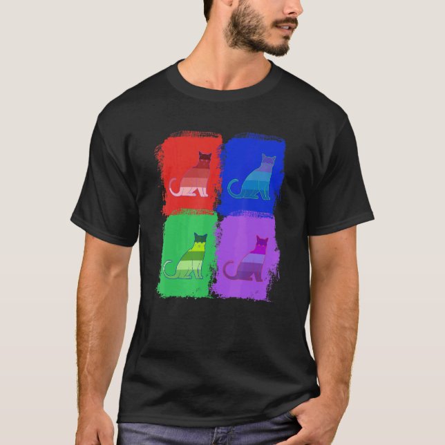 Katt Katter Katt Popkonst T Shirt (Framsida)