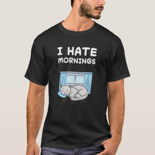 Katt Katter Tupar Sovande Sömn Pyjamas Pyjamas Nat T Shirt