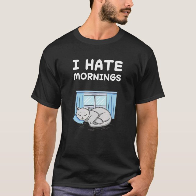 Katt Katter Tupar Sovande Sömn Pyjamas Pyjamas Nat T Shirt (Framsida)