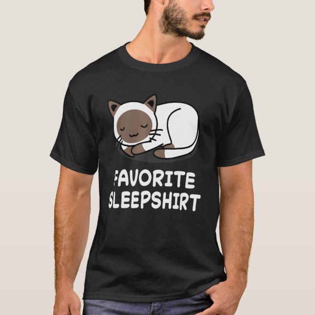 Katt Katter Tupar Sovande Sömn Pyjamas Pyjamas Nat T Shirt (Framsida)