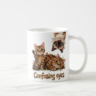 Katt Kattliknande Trio i Blom Katt Ögon kattunge K Kaffemugg