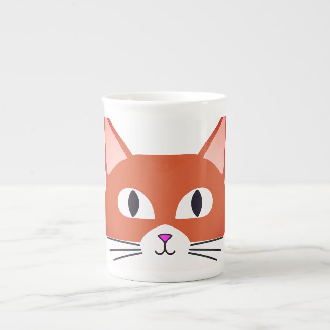 Katt, Kattunge, Ansikte Benporslin Mugg (Framsidan)