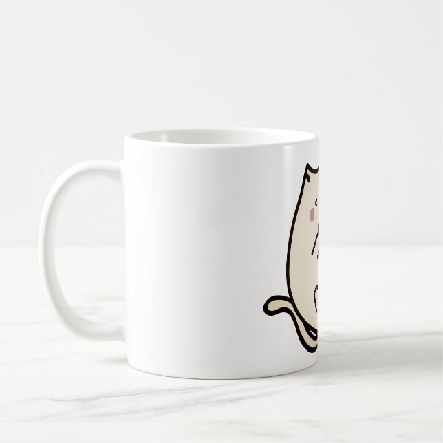 katt, kattunge, boll kaffemugg (Vänster)