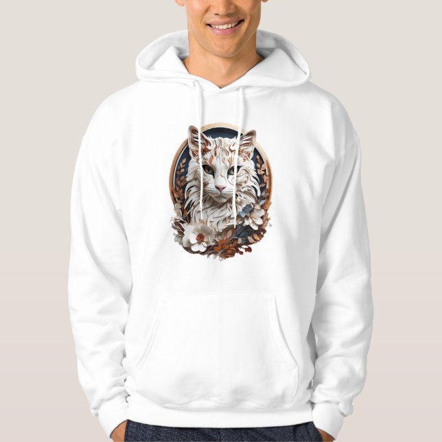 katt,kattunge med blomma hoodie (Framsida)