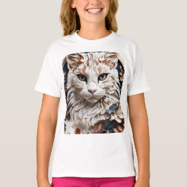 katt,kattunge med blomma t shirt