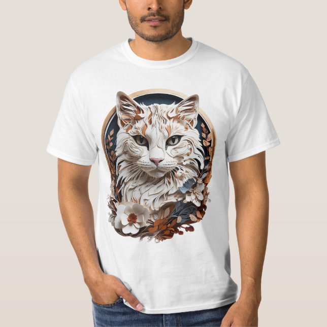 katt,kattunge med blomma t shirt (Framsida)