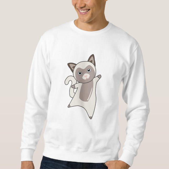 Katt Kattunge Päls Nose Cute Animals Kids Lång Ärmad Tröja (Framsida)