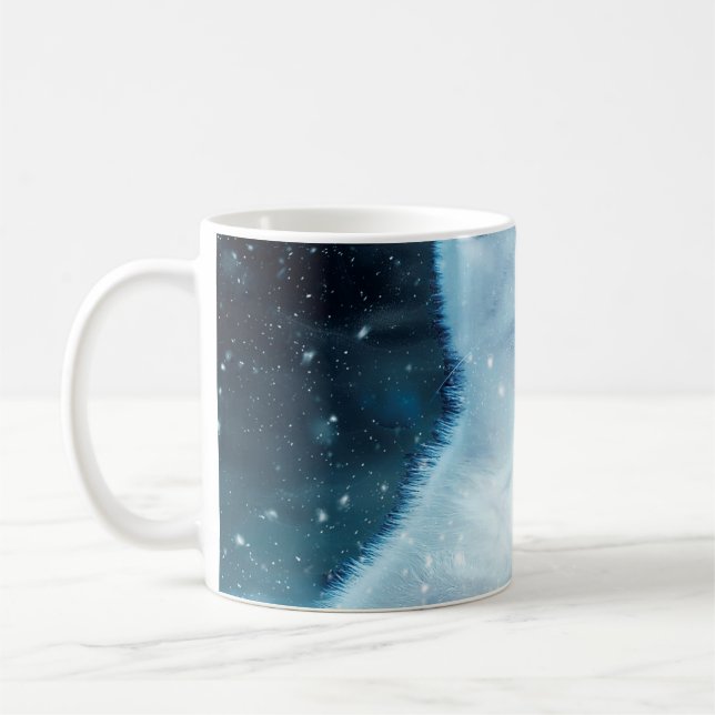 Katt kattunge snö art av djur kaffemugg (Vänster)