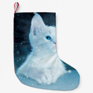 Katt kattunge snö art av djur liten julstrumpa