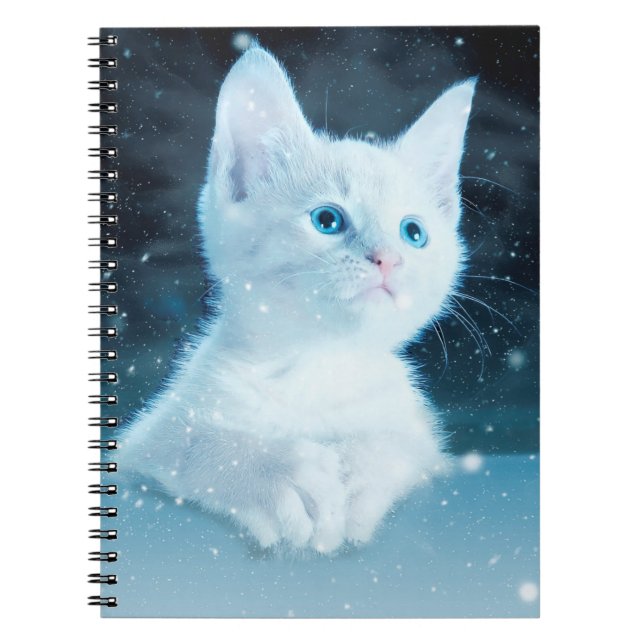 Katt kattunge snö art av djurart anteckningsbok (Framsidan)