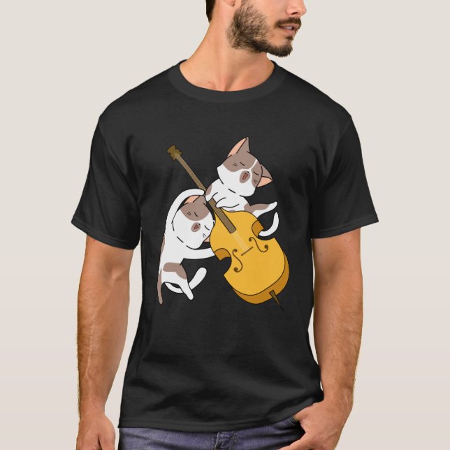 Katt Kattunge Spelar Cello Katt  Cellospelare Cell T Shirt (Framsida)