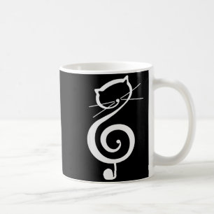 Katt Kisse Diskant Musiknyckel Rolig Katt Noter Kaffemugg