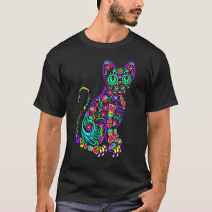Katt Kisse Kattunge Klor Socker Döskalle Calavera T Shirt