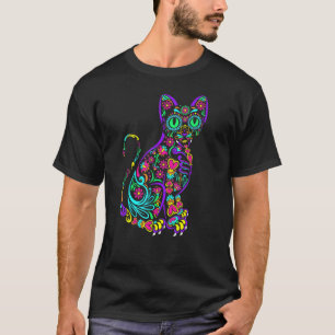 Katt Kisse Kattunge Klor Socker Döskalle Calavera T Shirt