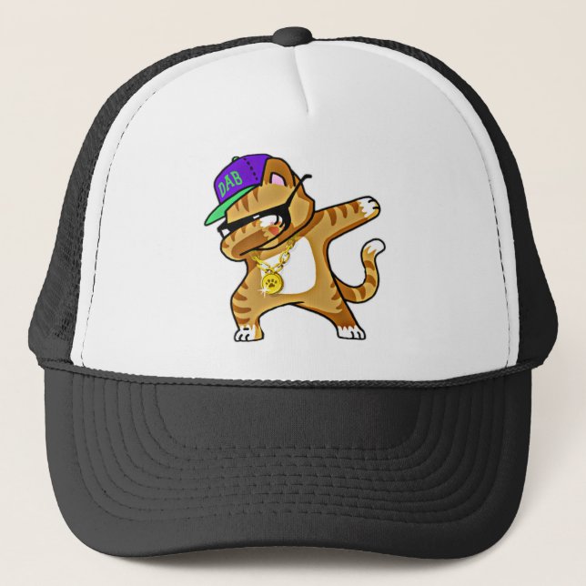 Katt Kittel Dab Hoodie Truckerhatt Keps (Framsida)