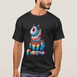 Katt Kittel Fredstecken Tie Dye För Pojkar Och Fli T Shirt