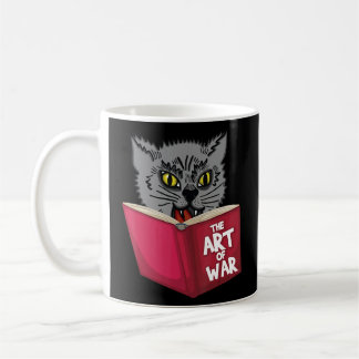 Katt Kitten som läser Bok Art av Krig Lo Kaffemugg