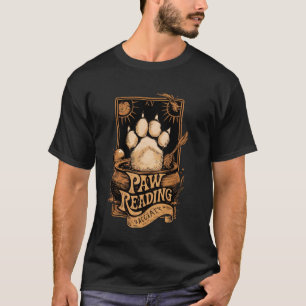 Katt Klo Läsning Tarotkort Halvmåne Häxa Katt T Shirt