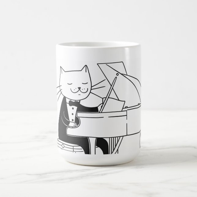 Katt Konsertpianist MUG Kaffemugg (Center)