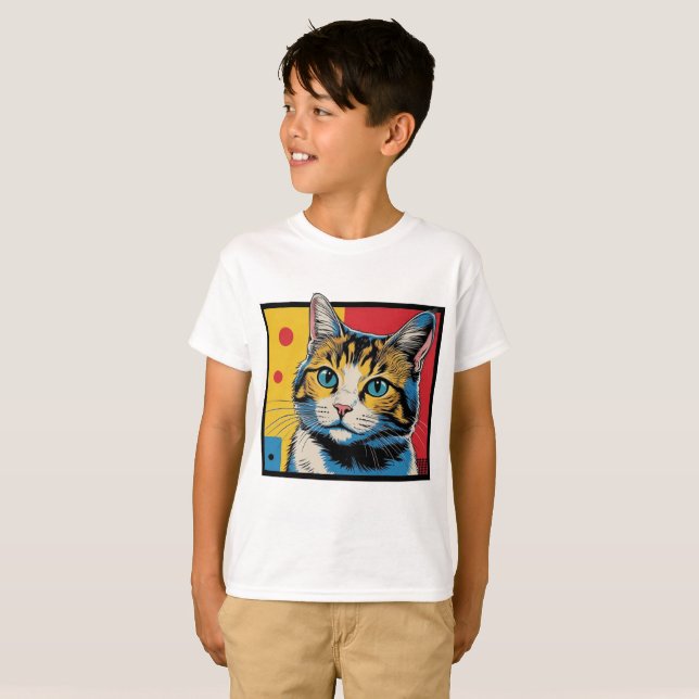 Katt konst design #1 t shirt (Hel framsida)
