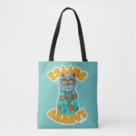 Katt Konst Design för Groovy Hippie Katt Markör Tygkasse