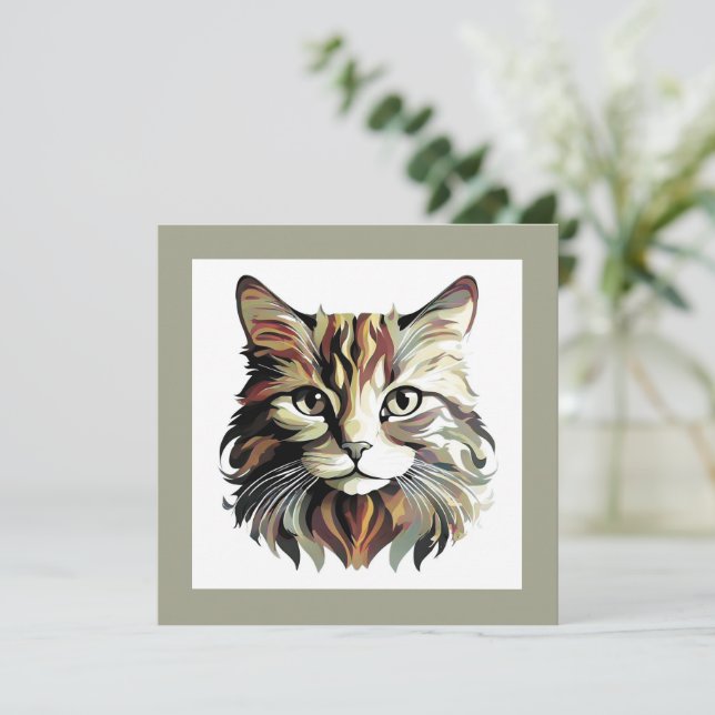 Katt Konst Design Platt Grattiskort Kort (Stående Fram)
