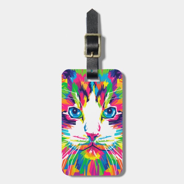 Katt konst konstgjord Aesthetic Cat Bilder Cat Art Bagagebricka (Vertikal Framsida)