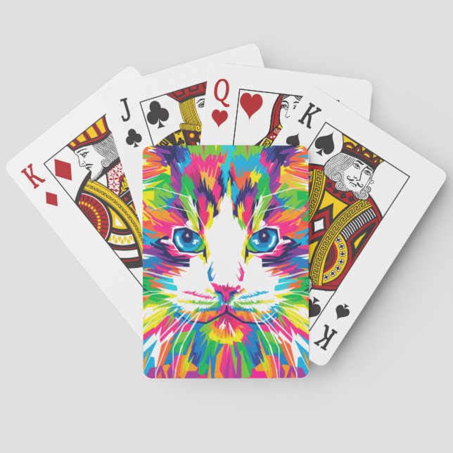 Katt konst konstgjord Aesthetic Cat Bilder Cat Art Casinokort (Baksidan)