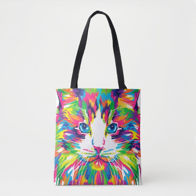 Katt konst konstgjord Aesthetic Cat Bilder Cat Art Tygkasse (Framsida)