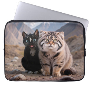 Katt konst kontra grumlig katt - Humor Laptop Fodral