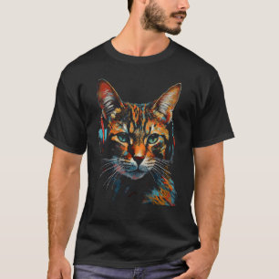 Katt Konst Musik Hörlurar Färgrik Djur Katt T Shirt