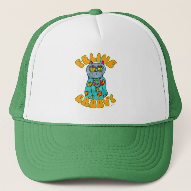 Katt Konst Slogan för Hippie Keps (Framsida)