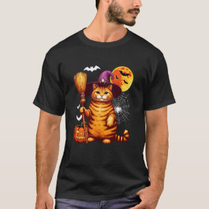 Katt Kosplay Häxa Halloween Fet Kostym Ägare Famil T Shirt