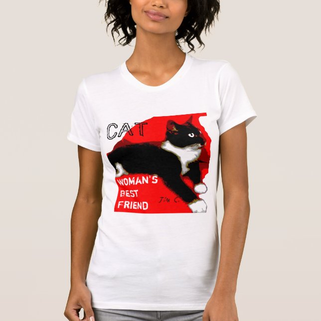 KATT kvinna bästa vänTShirt Tee Shirt (Framsida)
