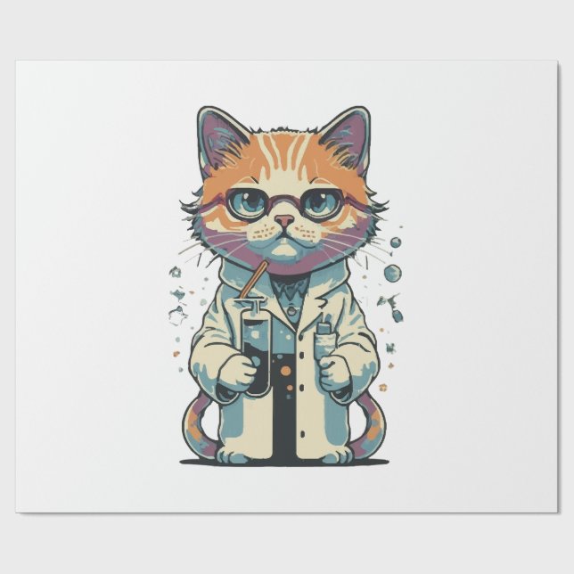 Katt Lab Fokus Presentpapper (Platt)
