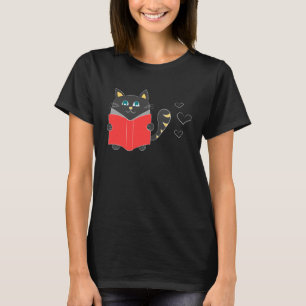 Katt läser katt djur kärlek katt vän t shirt