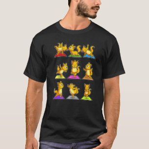 Katt Lat Yoga Positioner Sport Gymnastik Ohm Hjärt T Shirt