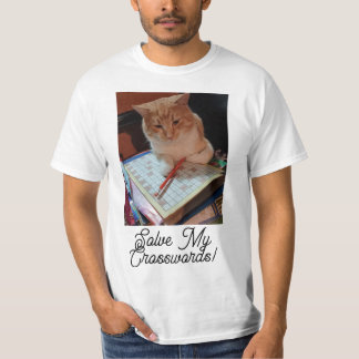 Katt, lätt att lösa mina korsord anpassa med foto t shirt