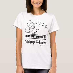 Katt lätt distrad av autoharpspelares musik t shirt