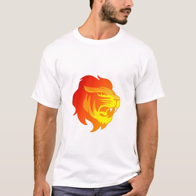 Katt Lejon Animal Wildlife Vild Safari Head T Shirt (Framsida)