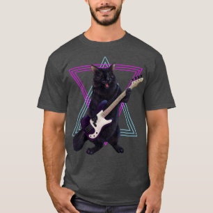 Katt leker basguitar t shirt