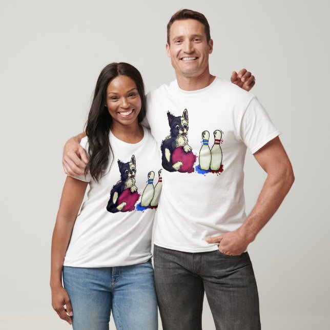 Katt leker bowling t shirt (Unisex)