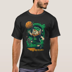 Katt Leprechaun Basket St Patricks Day Sport T Shirt