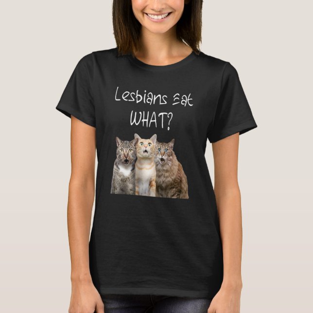 Katt Lesbiskar äter vad säck T Shirt (Framsida)